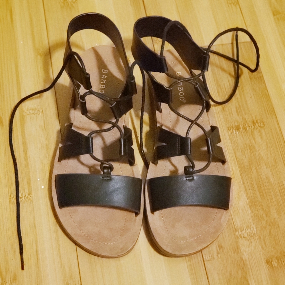 Gladiator style lace up sandals